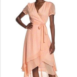 BETSEY JOHNSON Leopard Print Fit And Flare Asymmetric Wrap Dress Size 6